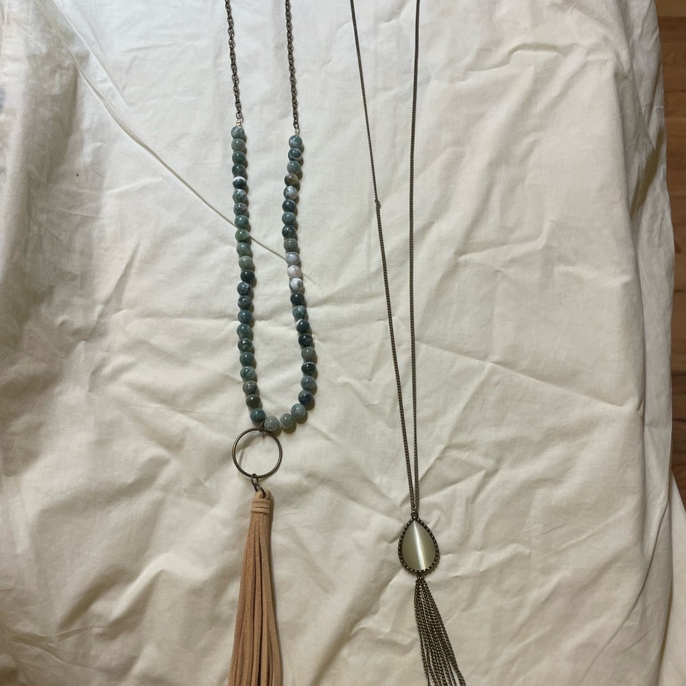 Elegant Blue and Silver Necklace Set